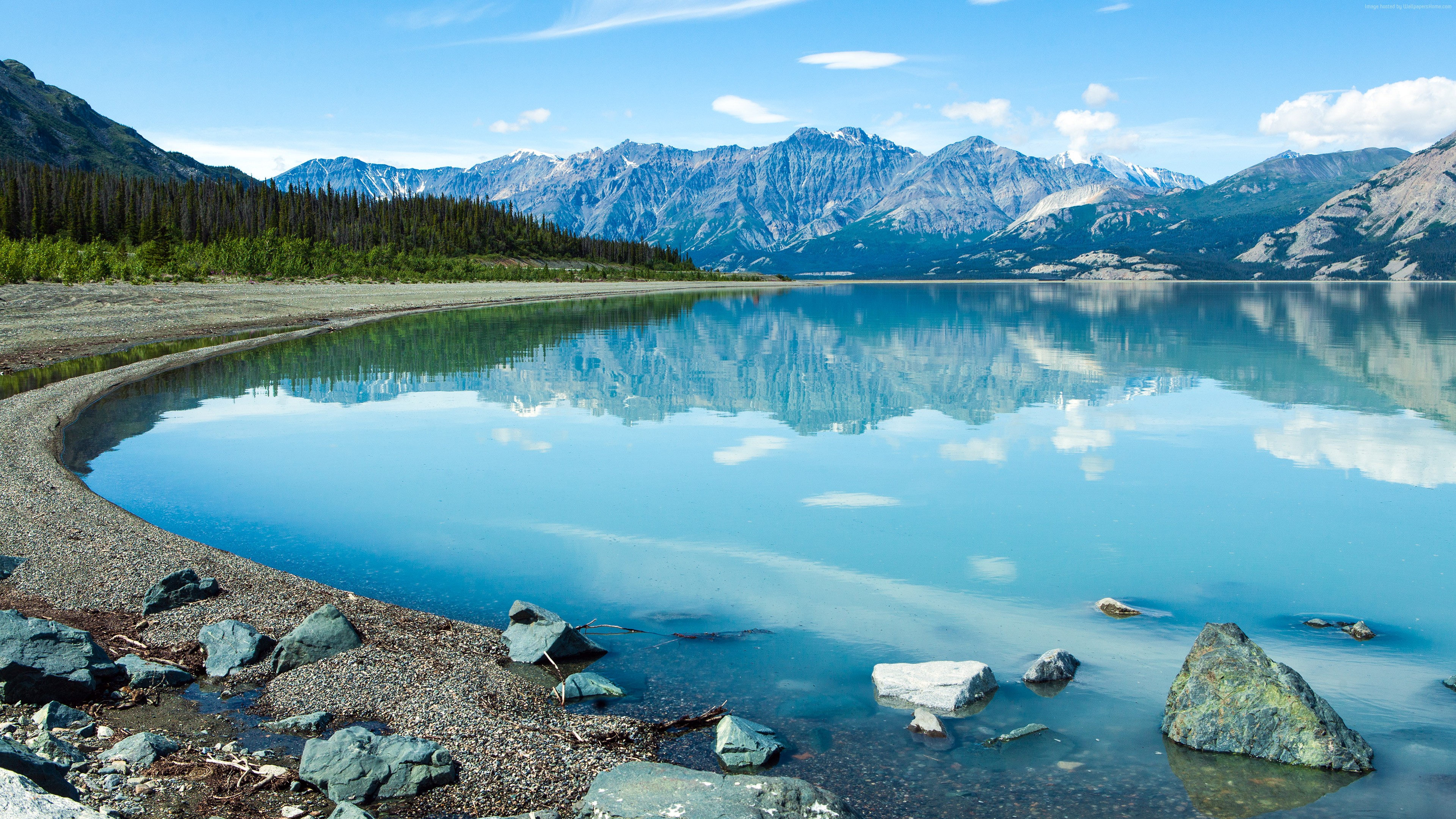 Wallpaper Canada, 5k, 4k wallpaper, Kluane Lake, Yukon, Landscape, Mountain, Nature